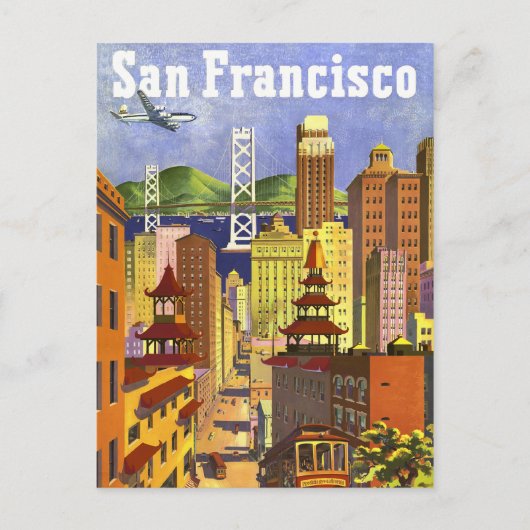 Vintage San Francisco Briefkaart (Voorkant)