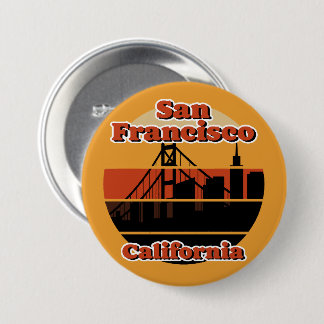 Vintage San Francisco California Ronde Button 7,6 Cm