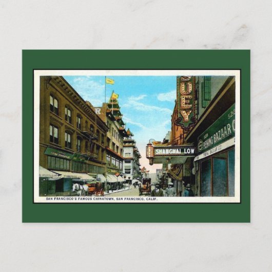 Vintage San Francisco Chinatown Briefkaart (Voorkant)