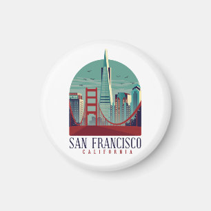 Vintage San Francisco Cityscape Magneet