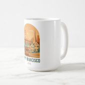 Vintage San Francisco Coffee Mug | Retro Golden  (Devant droit)