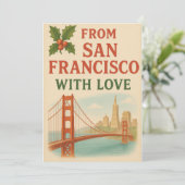 Vintage San Francisco Feestdagenkaart (Staand voorkant)