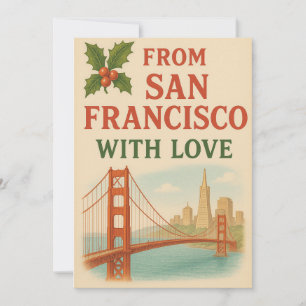 Vintage San Francisco Feestdagenkaart