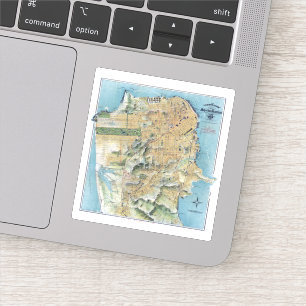 Vintage San Francisco Map Sticker