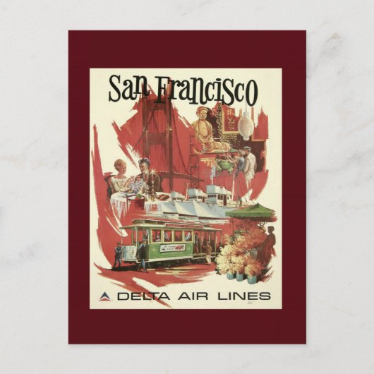Vintage San Francisco Travel Briefkaart (Voorkant)