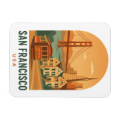 Vintage San Francisco Travel Magnet | Golden Gate  (Horizontal)
