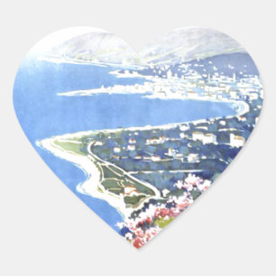 Vintage San Remo Italië Europa Reizen Hart Sticker