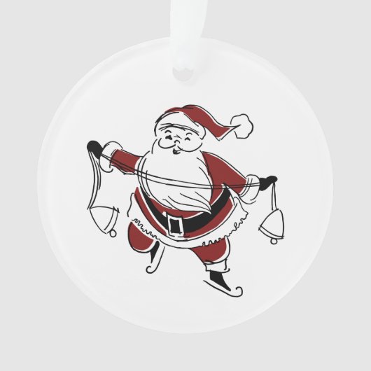 Vintage Santa Acrylic Christmas Ornament (voorkant)