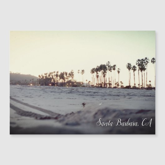 Vintage Santa Barbara Beach Magnetic Card (Voorkant)