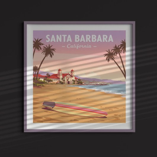 Vintage Santa Barbara Californië Poster
