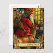 Vintage Santa Briefkaart (Voorkant / Achterkant)