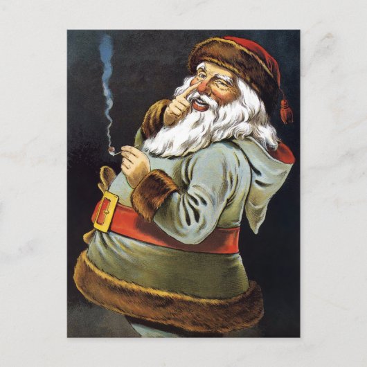 Vintage Santa Briefkaart (Voorkant)
