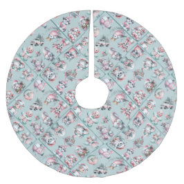 Vintage Santa & Candy Cane Holiday Kerstboom Rok