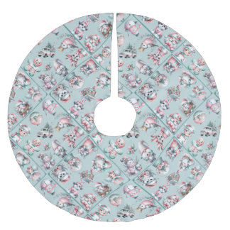 Vintage Santa & Candy Cane Holiday Kerstboom Rok