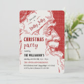 Vintage Santa Christmas Party Invitation (Debout devant)