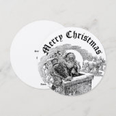 Vintage Santa Clause Christmas Feestdagenkaart (Voorkant / Achterkant)