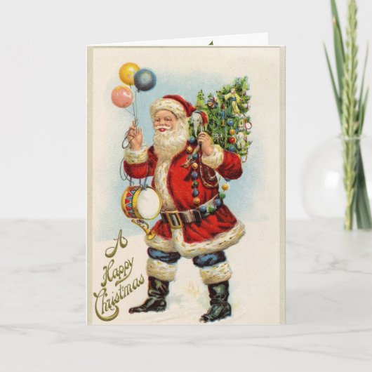 Vintage Santa Clause Noël Salutation Invitation (Devant)