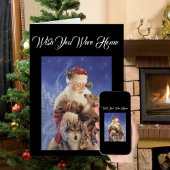 Vintage Santa Deer Beer Wolf Wenskaart