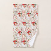 Vintage Santa Fleece Blanket Bath Towel Set (Serviette à main)