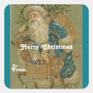 Vintage Santa Gift Label