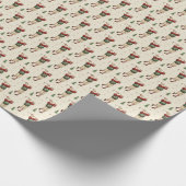 Vintage Santa Golf Wrapping Paper Cadeaupapier (Hoek)
