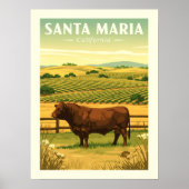 Vintage Santa Maria California Poster (Voorkant)