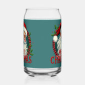 Vintage Santa Merry Christmas Illustration Patten Blikvorm Glas (Rechts)