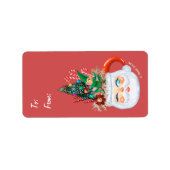 Vintage Santa Mok Sticker Cadeft Label (Voorkant)