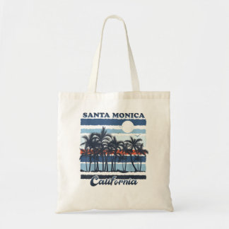 Vintage Santa Monica California Beach Souvenirs Tote Bag