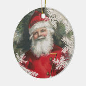 Vintage Santa Ornament glimlachen (Links)