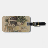 Vintage Santa Snow Christmas Tree Bagagelabel (Voorkant horizontaal)