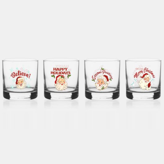 Vintage Santa Whisky Glas (Voorkant)