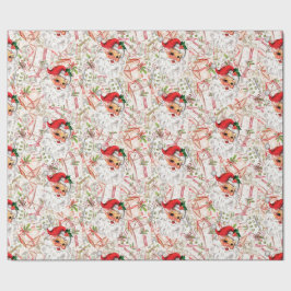 Vintage Santa Wrapping Paper Cadeaupapier