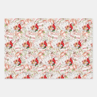 Vintage Santa Wrapping Paper Sheet Set, Santa