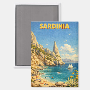 Vintage Sardinië Reis Cala Goloritzé Magneet