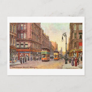 Vintage Sauchiehall Street in Glasgow, Schotland, Briefkaart