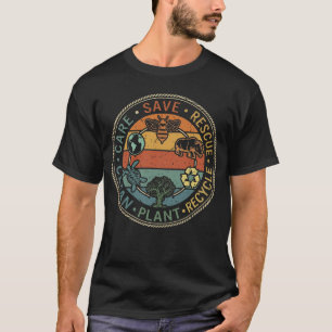 Vintage Save Bees Red Beesten Redt Dieren Recycle T-shirt