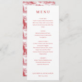 Vintage Scarlet Château Wedding Menu (Voorkant / Achterkant)