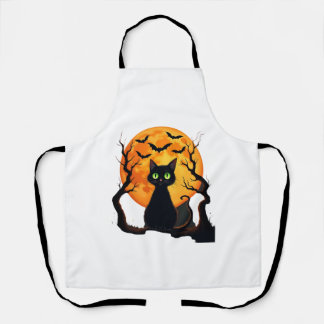 Vintage Scary Christmas Cat Costume Retro Cat Moon Schort