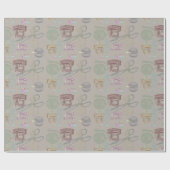 Vintage schaar-afdichtingstabel cadeaupapier (Vlak)