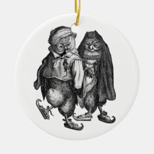 vintage schaatsen keramisch ornament