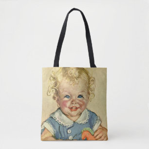 Vintage Schattig Blond Scandinavisch Kind met Krul Draagtas