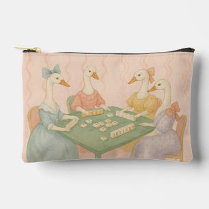 Vintage Schattige Ganzen die Mahjong spelen Etui