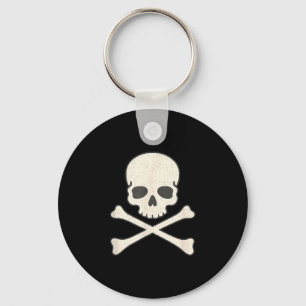 Vintage schedel en gekruiste botten piraat hallowe sleutelhanger