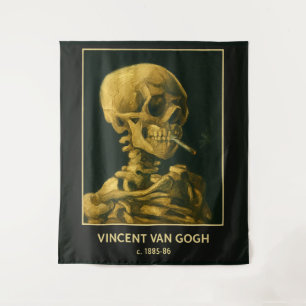 Vintage Schedel Roken – Unieke Van Gogh geïnspiree Wandkleed
