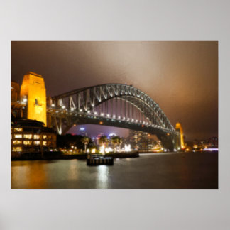 Vintage Schilderachtige Sydney Harbour Bridge Poster