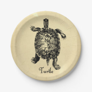 VINTAGE SCHILDPAD PAPIEREN BORDJE