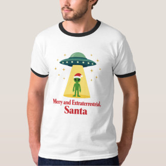 Vintage Sci Fi Alien Christmas UFO For Santa Fans T-shirt