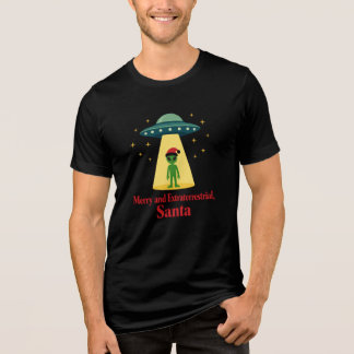 Vintage Sci Fi Alien Kerstmis UFO Voor Santa Fans Tri-Blend Shirt