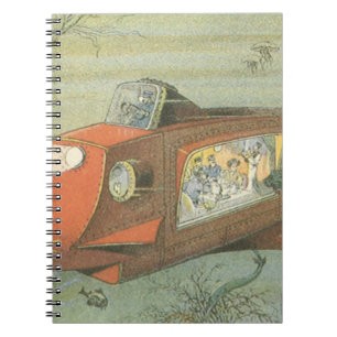 Vintage Science Fiction Stoomstijl Onderzeeër in Z Notitieboek